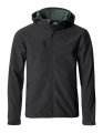 Heren Softshell Jas Hoodie Clique Basic Zwart